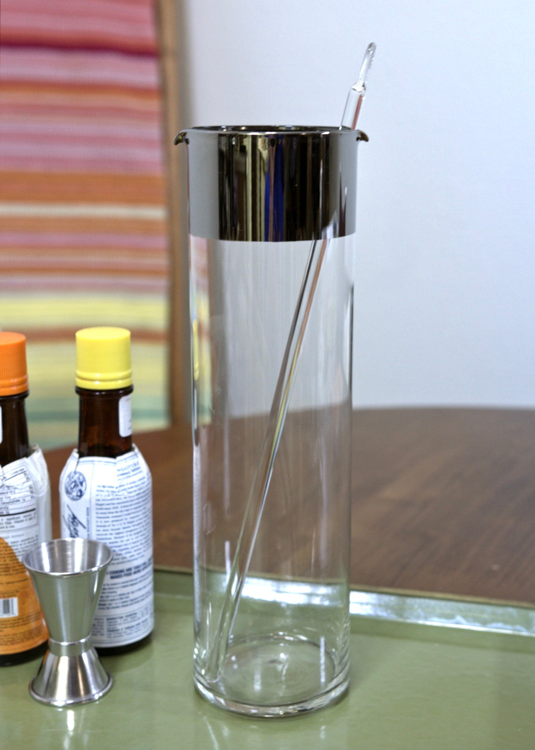 Mid Century Mercury Band Cocktail Mixer with Stirrer