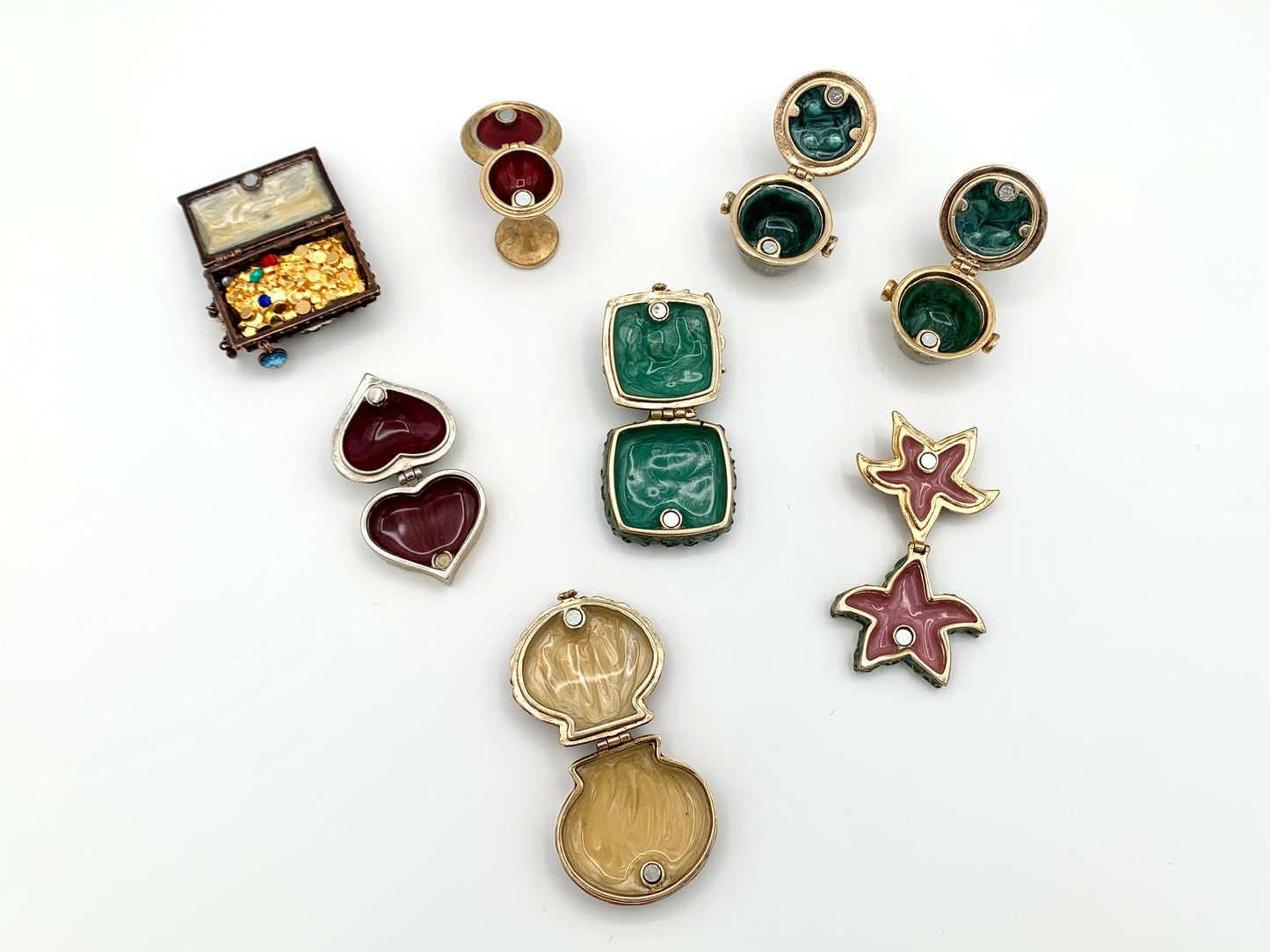 Monet Enamel Keepsake Trinket Boxes