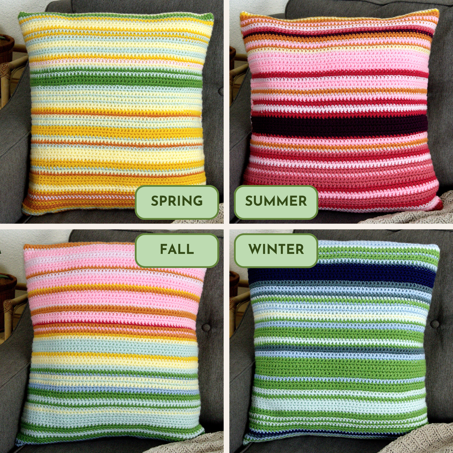 Seasons of Seattle 2022 - Crochet Pillow Cover Patterns