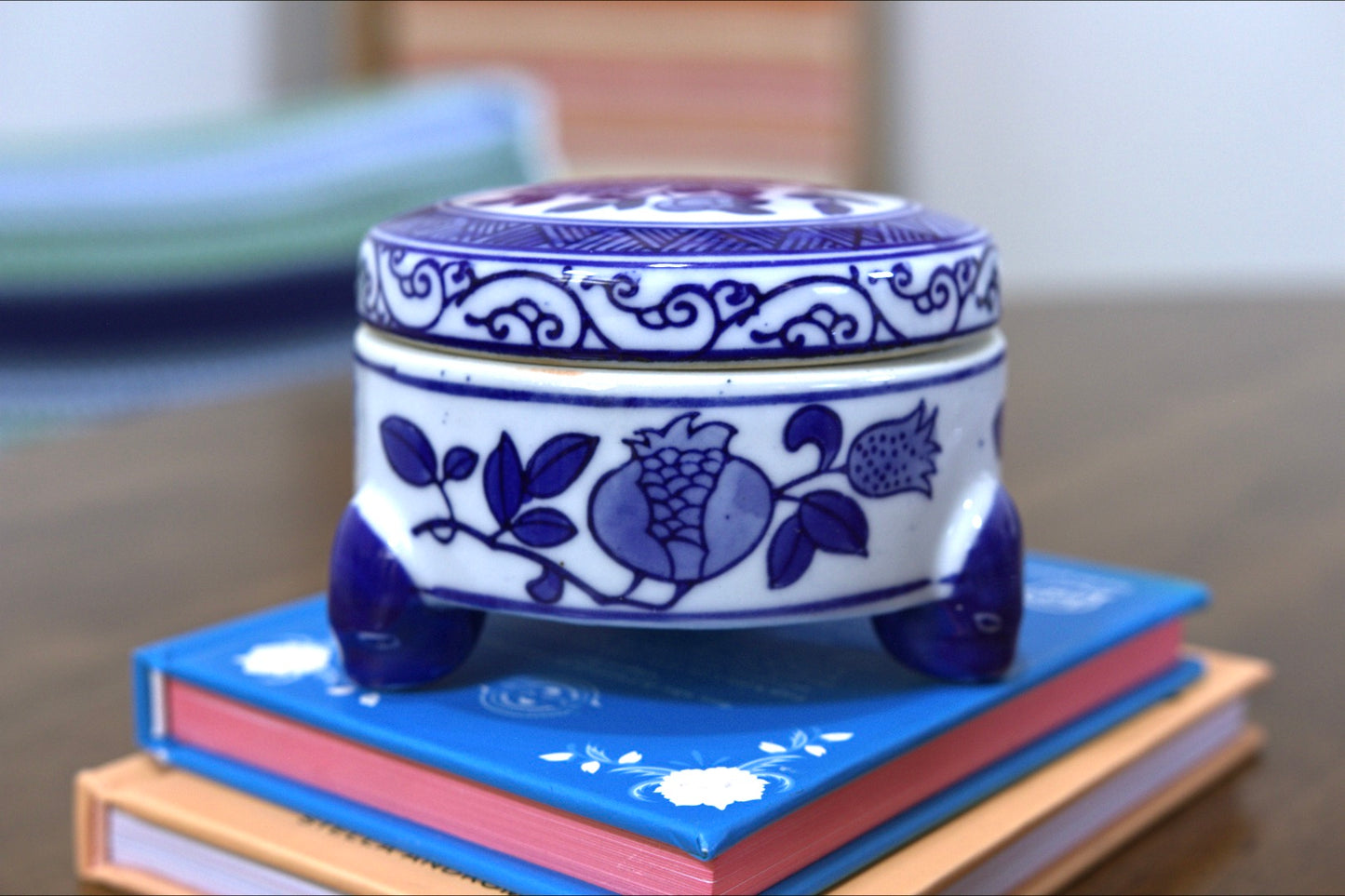 Blue Footed Pomegranate Trinket Box