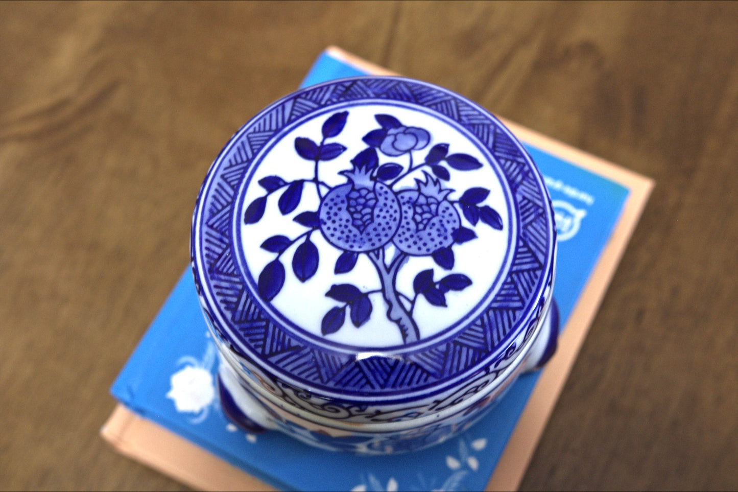 Blue Footed Pomegranate Trinket Box