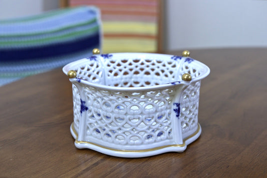 Wallendorf Echt Kobalt Porcelain Basket