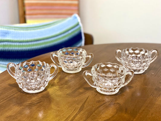 Fostoria American Cubist Glass Sugar Bowls