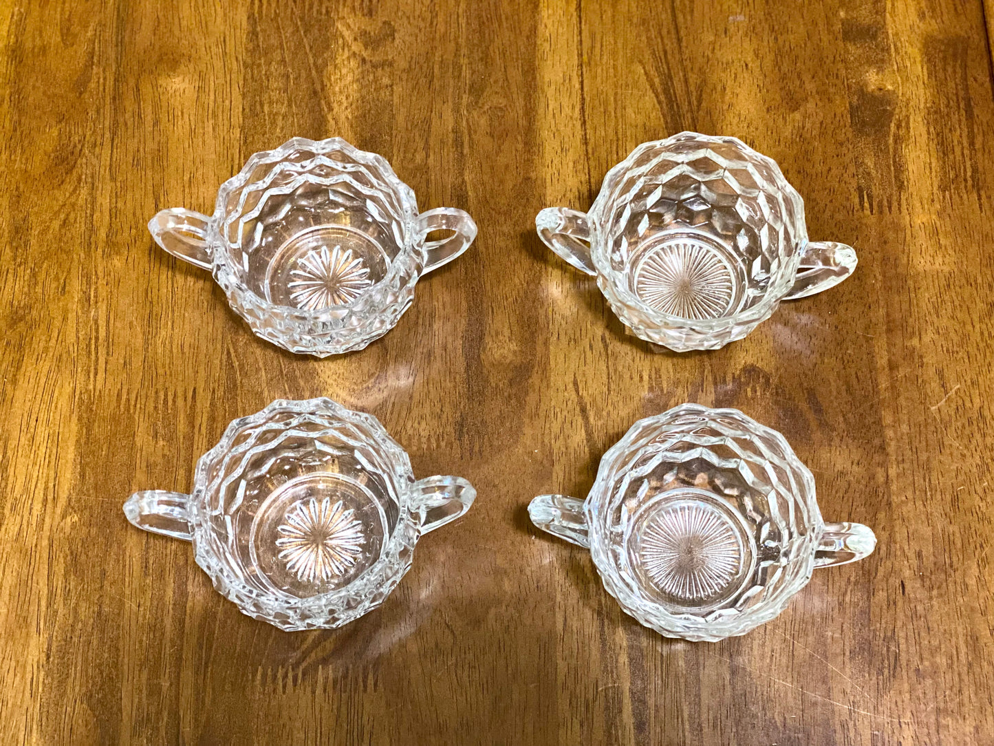 Fostoria American Cubist Glass Sugar Bowls