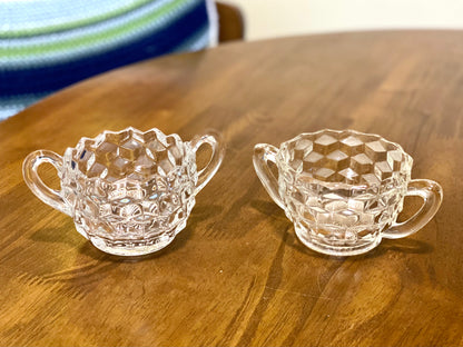Fostoria American Cubist Glass Sugar Bowls