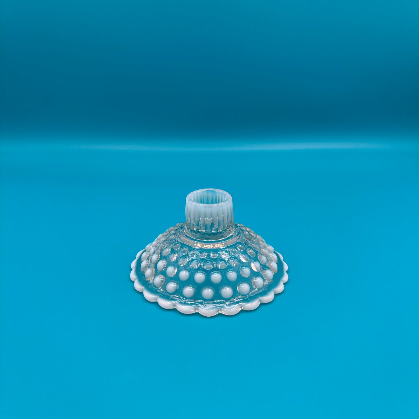 Fenton Moonstone Hobnail Candle Holder