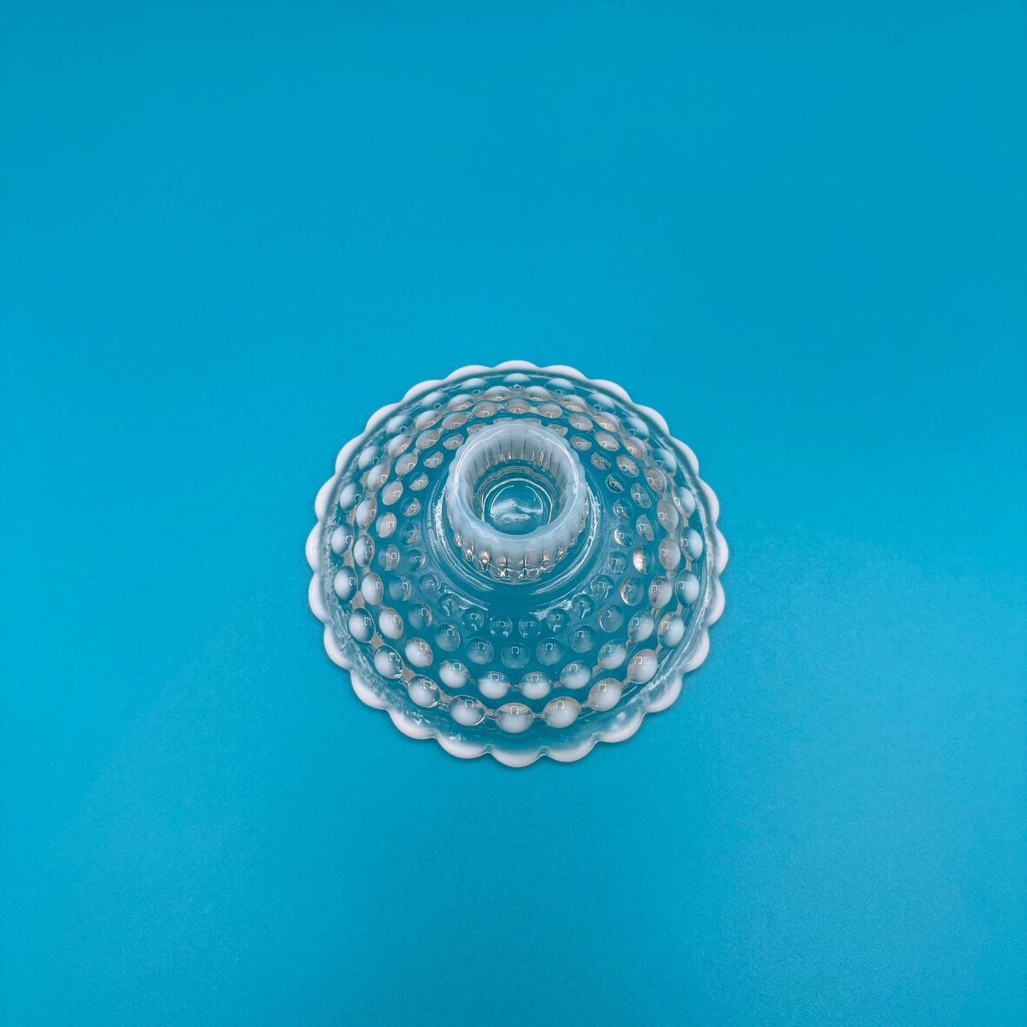 Fenton Moonstone Hobnail Candle Holder