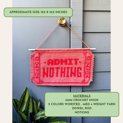 Admit Nothing Ticket - Crochet Tapestry Pattern