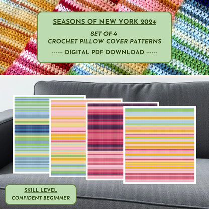 Seasons of New York 2024 - Crochet Pillow Cover Patterns