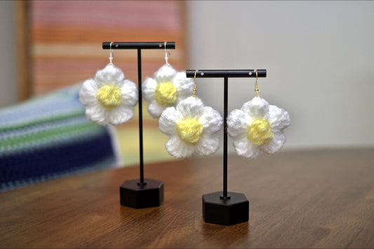 White Flower Power Earrings