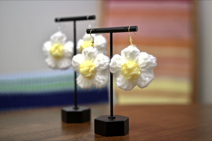 White Flower Power Earrings