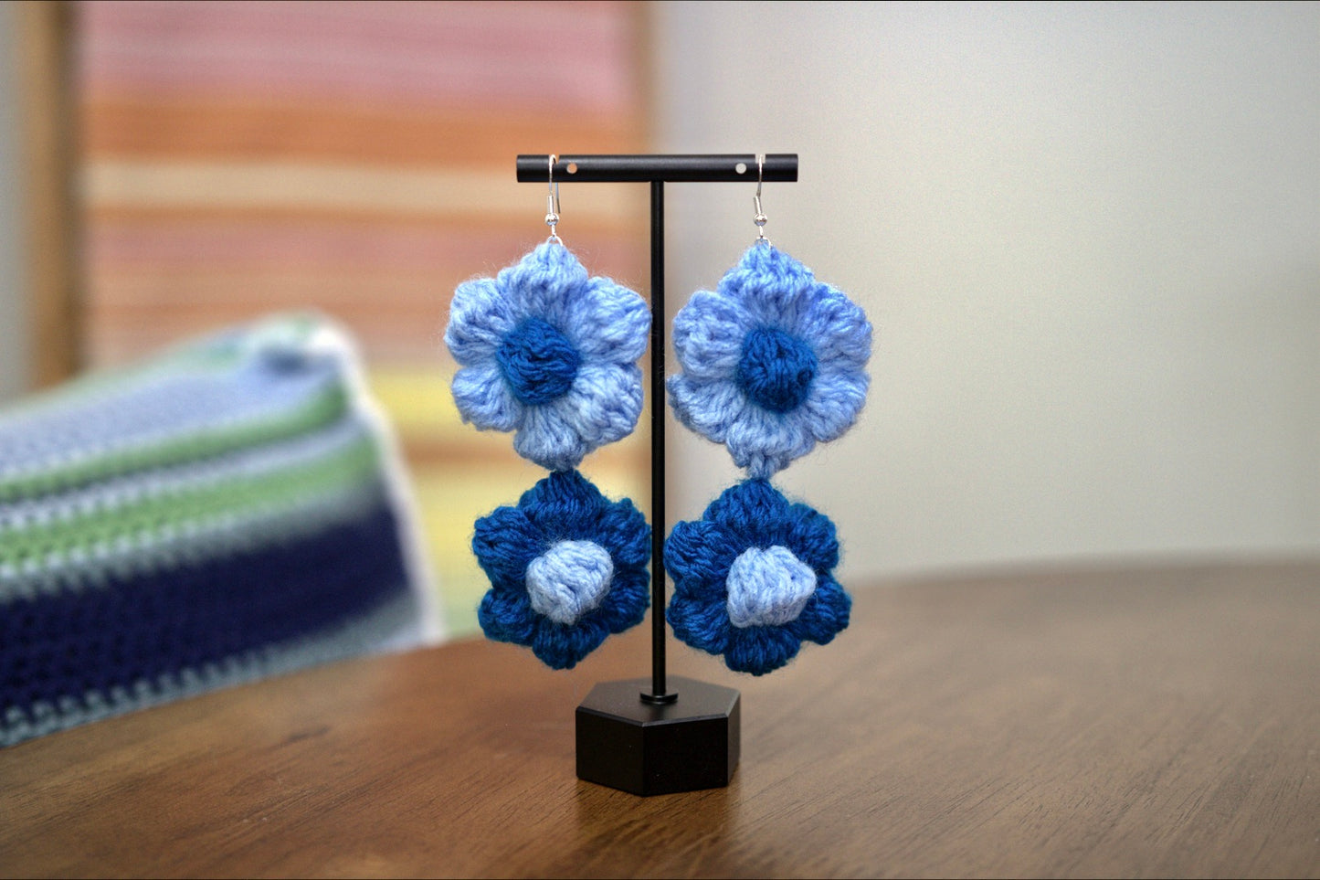 Sapphire Double Flower Power Earrings