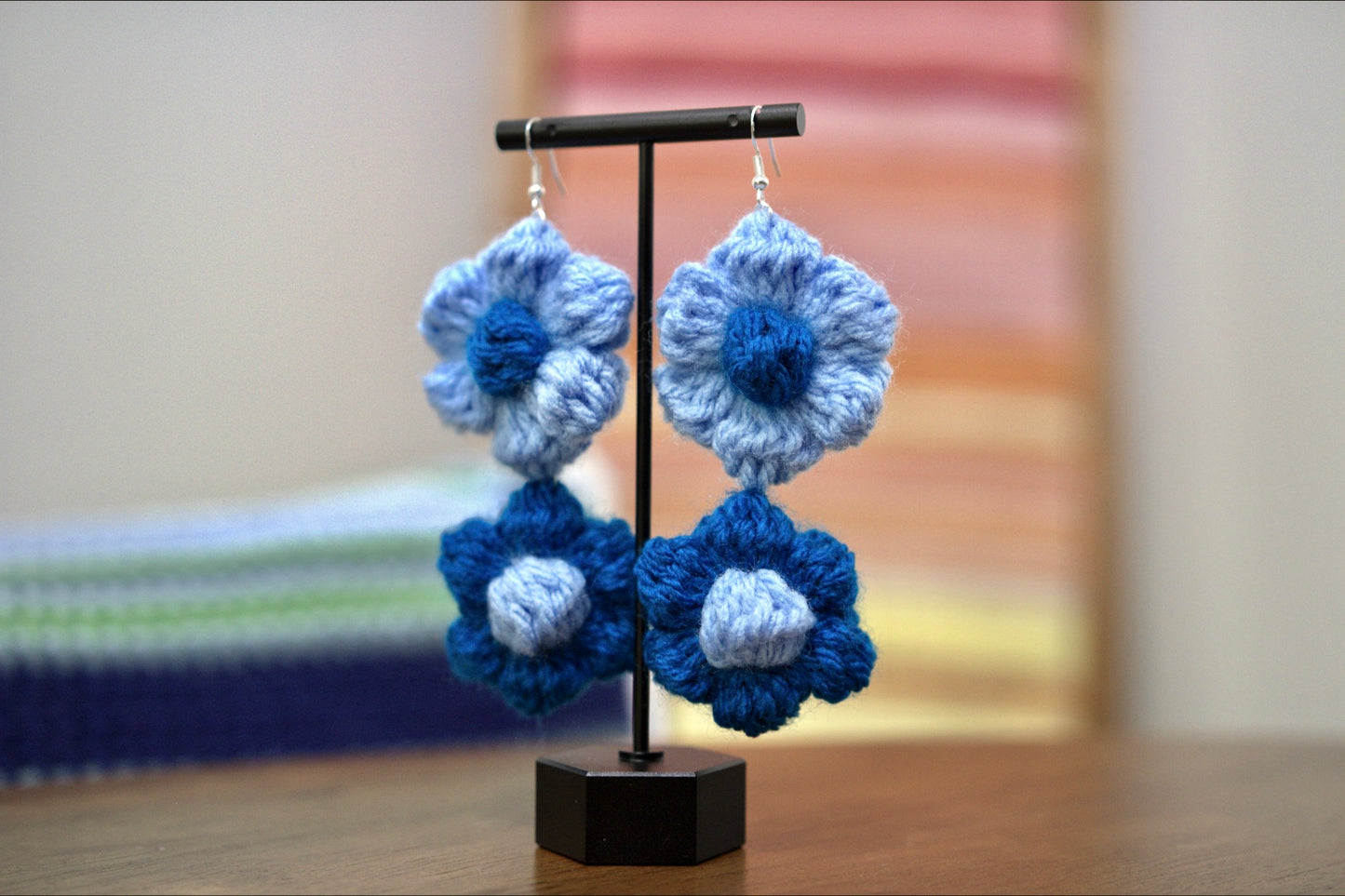 Sapphire Double Flower Power Earrings