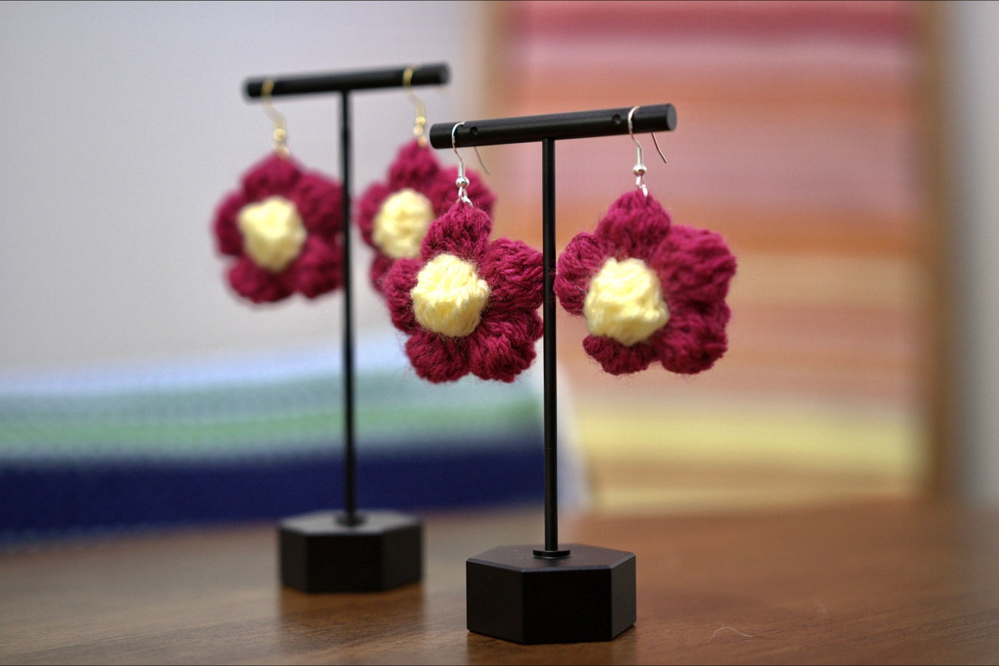 Magenta Flower Power Earrings